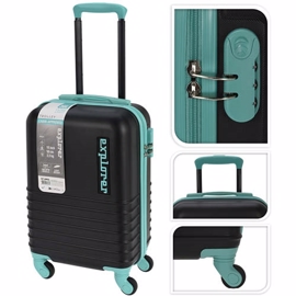 Resväska 30 liter svart och grön (handbagage)